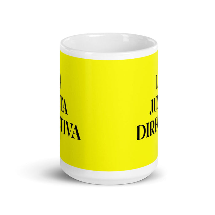 La Junta Directiva The Board Member Funny Home Office Work Coffee Mug Mexican Spanish Pride Gift White Glossy Cup Yellow Card Mug Mexicada