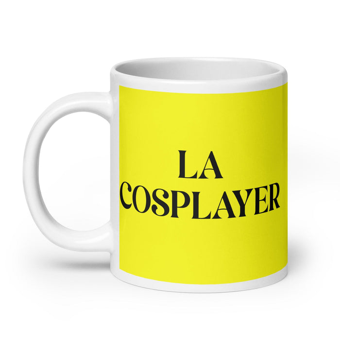 La Cosplayer The Cosplayer Funny Home Office Work Coffee Mug Mexican Spanish Pride Gift White Glossy Cup Yellow Card Mug Mexicada