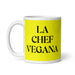 La Chef Vegana The Vegan Chef Funny Home Office Work Coffee Mug Mexican Spanish Pride Gift White Glossy Cup Yellow Card Mug Mexicada