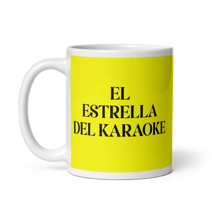 El Estrella Del Karaoke The Karaoke Star Funny Home Office Work Coffee Mug Mexican Spanish Pride Gift White Glossy Cup Yellow Card Mug Mexicada