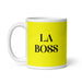 La Boss The Boss Funny Home Office Work Coffee Mug Mexican Spanish Pride Gift White Glossy Cup Yellow Card Mug Mexicada