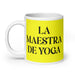 La Maestra De Yoga The Yoga Master Funny Home Office Work Coffee Mug Mexican Spanish Pride Gift White Glossy Cup Yellow Card Mug Mexicada