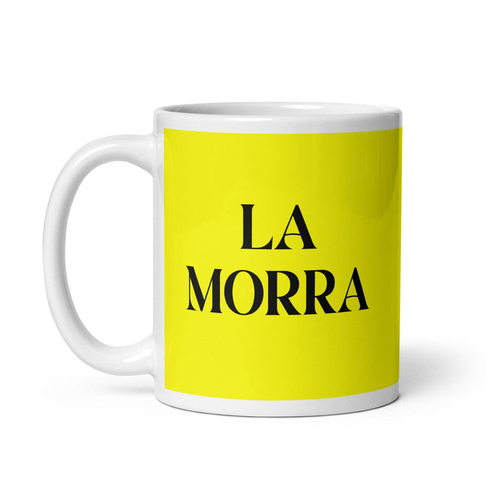 La Morra The Girl/The Boy Funny Home Office Work Coffee Mug Mexican Spanish Pride Gift White Glossy Cup Yellow Card Mug Mexicada