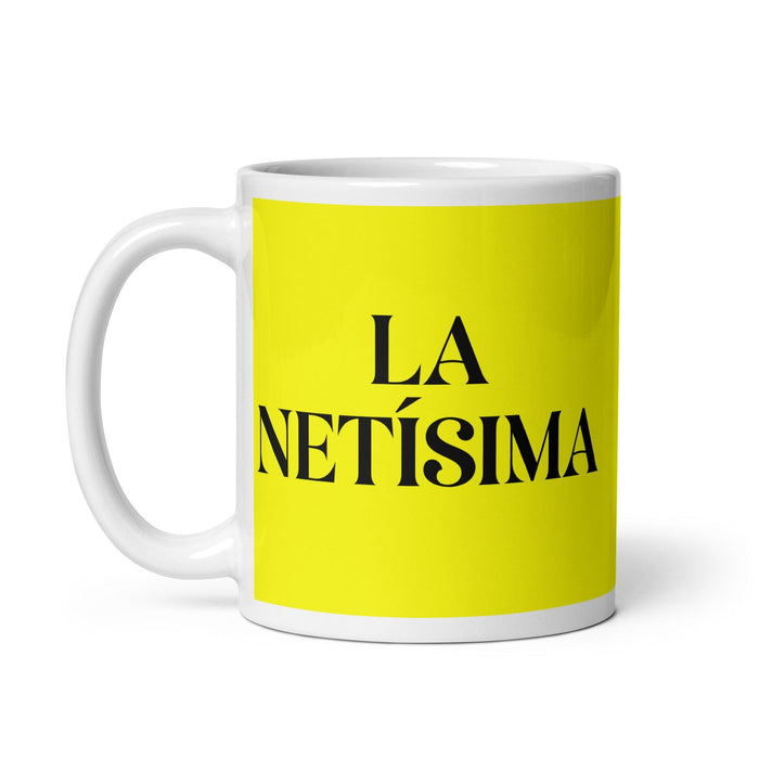 La Netísima The Super Real One Funny Home Office Work Coffee Mug Mexican Spanish Pride Gift White Glossy Cup Yellow Card Mug Mexicada