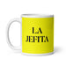 La Jefita The Little Boss Funny Home Office Work Coffee Mug Mexican Spanish Pride Gift White Glossy Cup Yellow Card Mug Mexicada