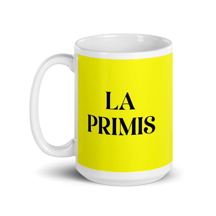 La Primis The Cousin Funny Home Office Work Coffee Mug Mexican Spanish Pride Gift White Glossy Cup Yellow Card Mug Mexicada