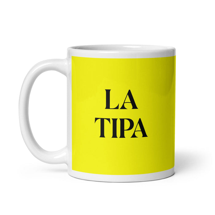 La Tipa The Gal / The Guy Funny Home Office Work Coffee Mug Mexican Spanish Pride Gift White Glossy Cup Yellow Card Mug Mexicada