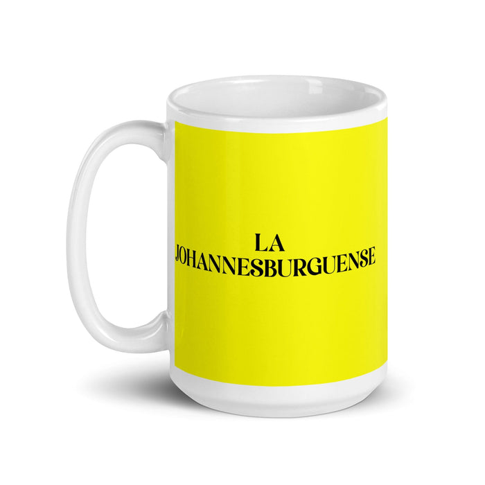 La Johannesburguense The Johannesburg Resident Funny Home Office Work Coffee Mug Mexican Spanish Pride Gift White Glossy Cup Yellow Card Mug Mexicada