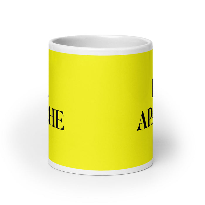 La Apache The Apache Funny Home Office Work Coffee Mug Mexican Spanish Pride Gift White Glossy Cup Yellow Card Mug Mexicada