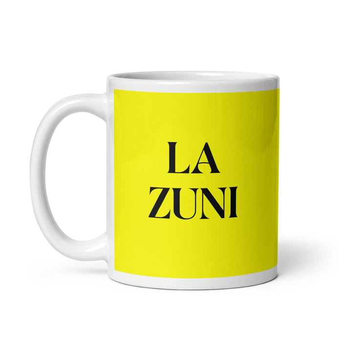 La Zuni The Zuni Funny Home Office Work Coffee Mug Mexican Spanish Pride Gift White Glossy Cup Yellow Card Mug Mexicada