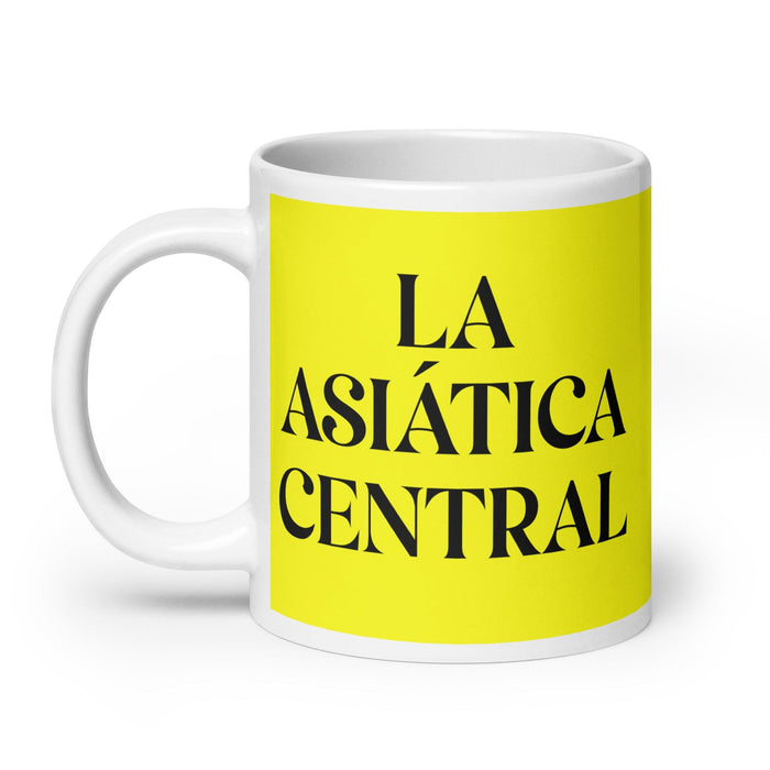 La Asiática Central The Central Asian Funny Home Office Work Coffee Mug Mexican Spanish Pride Gift White Glossy Cup Yellow Card Mug Mexicada