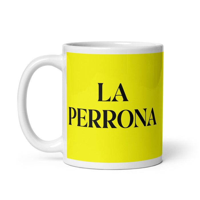 La Perrona The Cool One Funny Home Office Work Coffee Mug Mexican Spanish Pride Gift White Glossy Cup Yellow Card Mug Mexicada