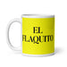 El Flaquito The Skinny One Funny Home Office Work Coffee Mug Mexican Spanish Pride Gift White Glossy Cup Yellow Card Mug Mexicada