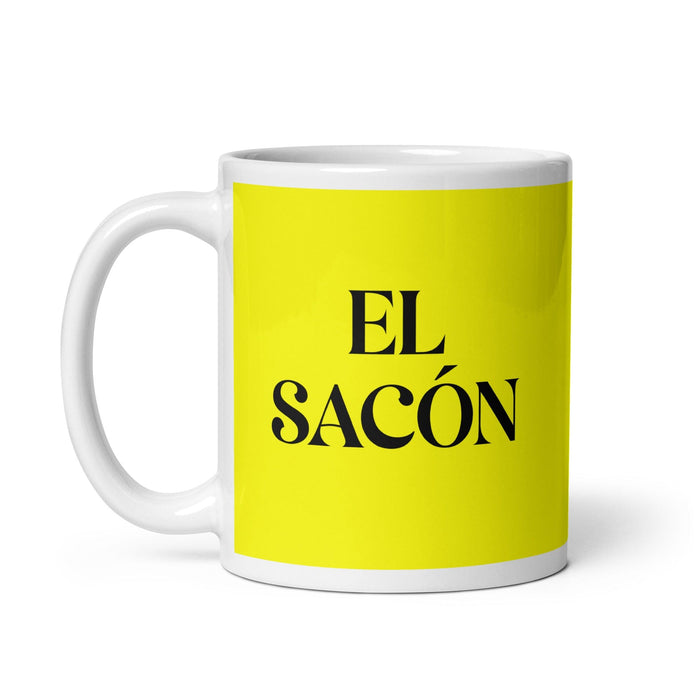 El Sacón The Coward Funny Home Office Work Coffee Mug Mexican Spanish Pride Gift White Glossy Cup Yellow Card Mug Mexicada