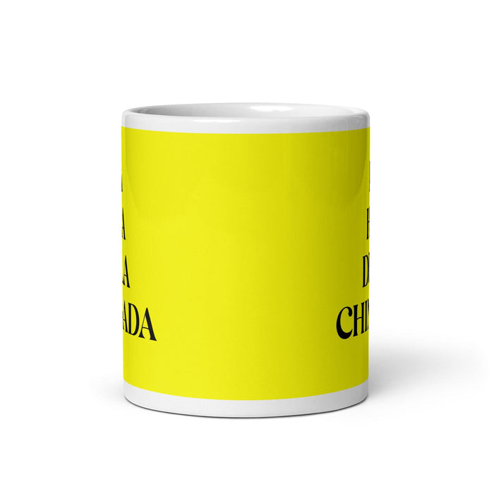 La Hija De La Chingada The Troublesome One Funny Home Office Work Coffee Mug Mexican Spanish Pride Gift White Glossy Cup Yellow Card Mug Mexicada