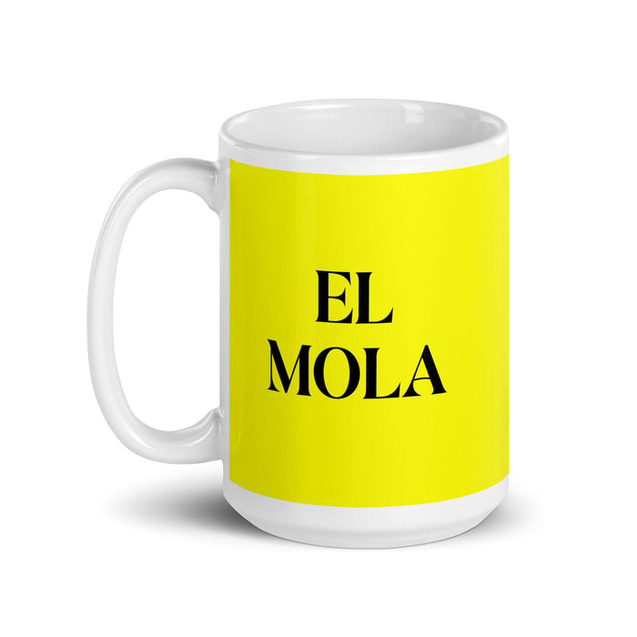 El Mola The Cool One Funny Home Office Work Coffee Mug Mexican Spanish Pride Gift White Glossy Cup Yellow Card Mug Mexicada