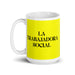 La Trabajadora Social The Social Worker Funny Home Office Work Coffee Mug Mexican Spanish Pride Gift White Glossy Cup Yellow Card Mug Mexicada