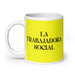 La Trabajadora Social The Social Worker Funny Home Office Work Coffee Mug Mexican Spanish Pride Gift White Glossy Cup Yellow Card Mug Mexicada