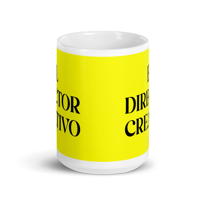 El Director Creativo The Creative Director Funny Home Office Work Coffee Mug Mexican Spanish Pride Gift White Glossy Cup Yellow Card Mug Mexicada