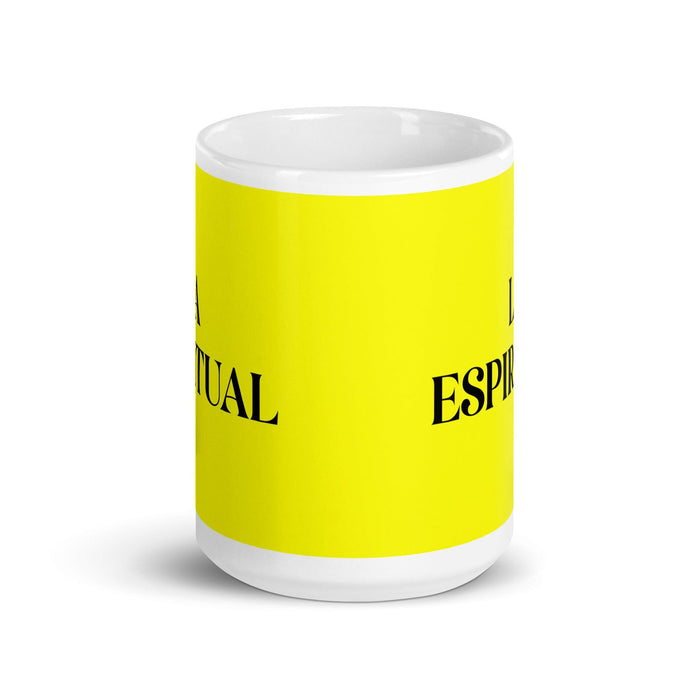 La Espiritual The Spiritual One Funny Home Office Work Coffee Mug Mexican Spanish Pride Gift White Glossy Cup Yellow Card Mug Mexicada