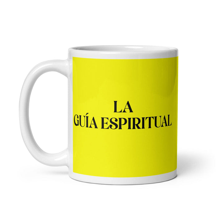 La Guía Espiritual The Spiritual Guide Funny Home Office Work Coffee Mug Mexican Spanish Pride Gift White Glossy Cup Yellow Card Mug Mexicada