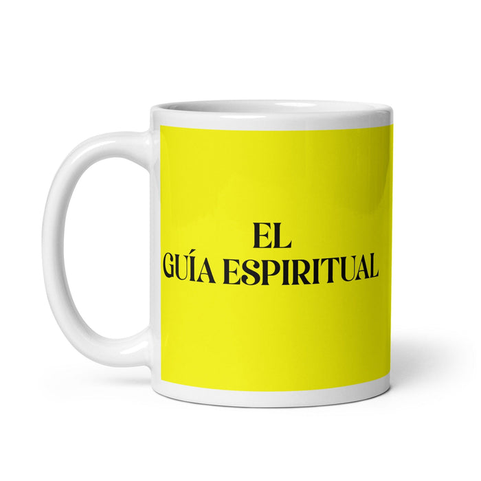 El Guía Espiritual The Spiritual Guide Funny Home Office Work Coffee Mug Mexican Spanish Pride Gift White Glossy Cup Yellow Card Mug Mexicada