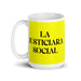 La Justiciara Social The Social Justice Advocate Funny Home Office Work Coffee Mug Mexican Spanish Pride Gift White Glossy Cup Yellow Card Mug Mexicada