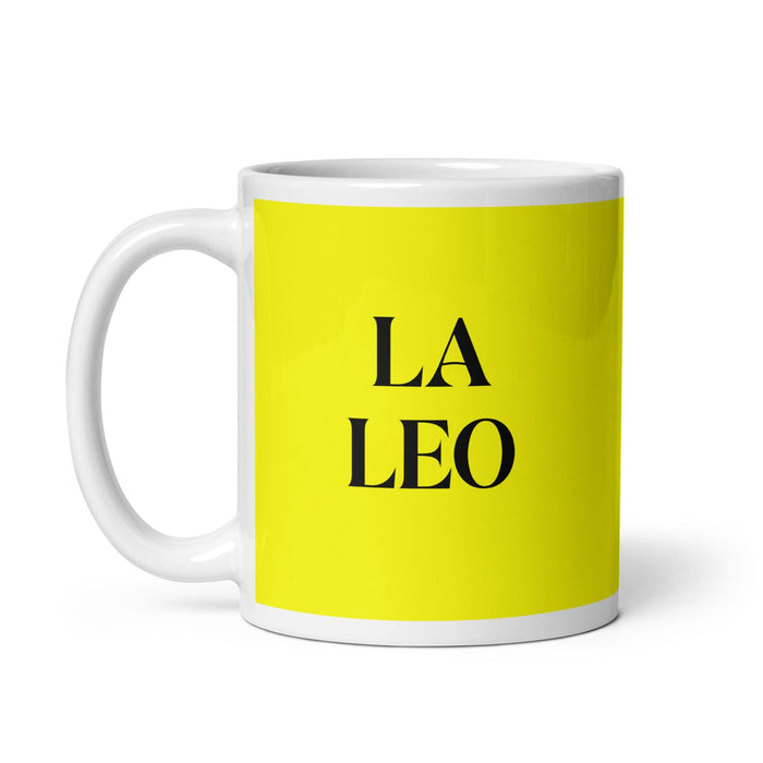 La Leo The Leo Funny Home Office Work Coffee Mug Mexican Spanish Pride Gift White Glossy Cup Yellow Card Mug Mexicada