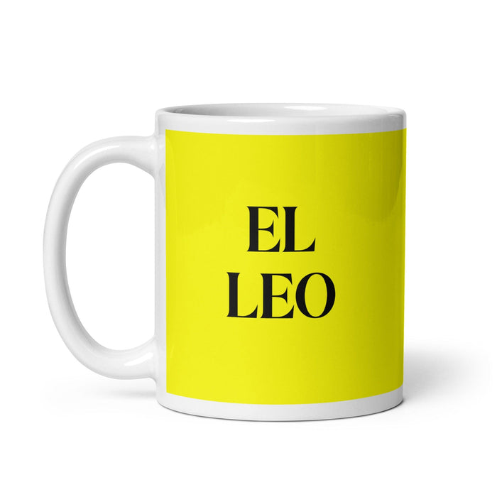 El Leo The Leo Funny Home Office Work Coffee Mug Mexican Spanish Pride Gift White Glossy Cup Yellow Card Mug Mexicada