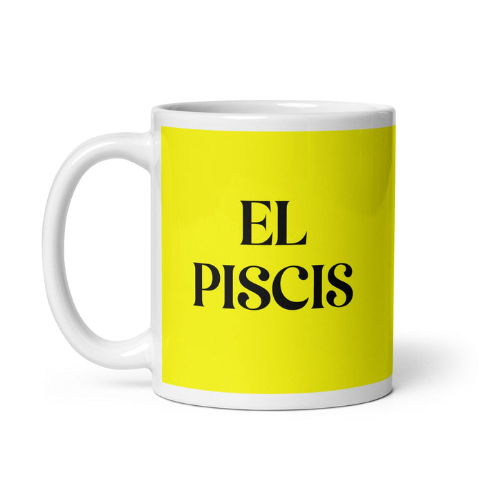 El Piscis The Pisces Funny Home Office Work Coffee Mug Mexican Spanish Pride Gift White Glossy Cup Yellow Card Mug Mexicada