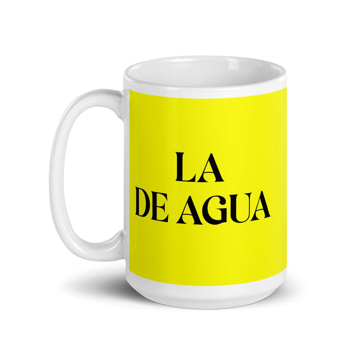 La De Agua The Water Sign Funny Home Office Work Coffee Mug Mexican Spanish Pride Gift White Glossy Cup Yellow Card Mug Mexicada