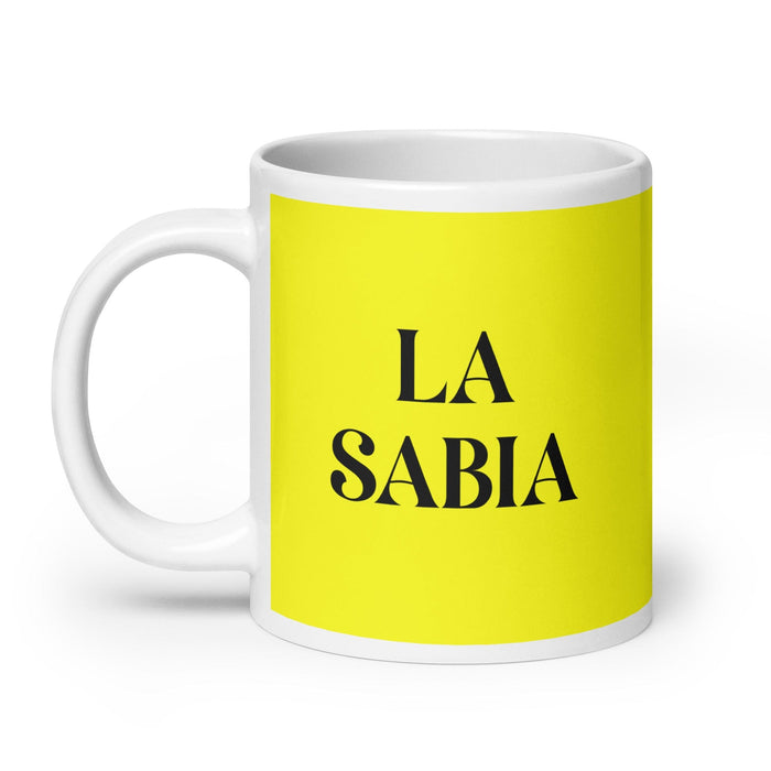 La Sabia The Wise One Funny Home Office Work Coffee Mug Mexican Spanish Pride Gift White Glossy Cup Yellow Card Mug Mexicada