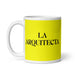 La Arquitecta The Architect Funny Home Office Work Coffee Mug Mexican Spanish Pride Gift White Glossy Cup Yellow Card Mug Mexicada