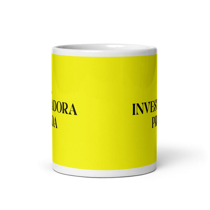 La Investigadora Privada The Private Investigator Funny Home Office Work Coffee Mug Mexican Spanish Pride Gift White Glossy Cup Yellow Card Mug Mexicada