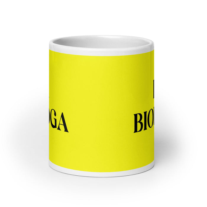 La Biologa The Biologist Funny Home Office Work Coffee Mug Mexican Spanish Pride Gift White Glossy Cup Yellow Card Mug Mexicada