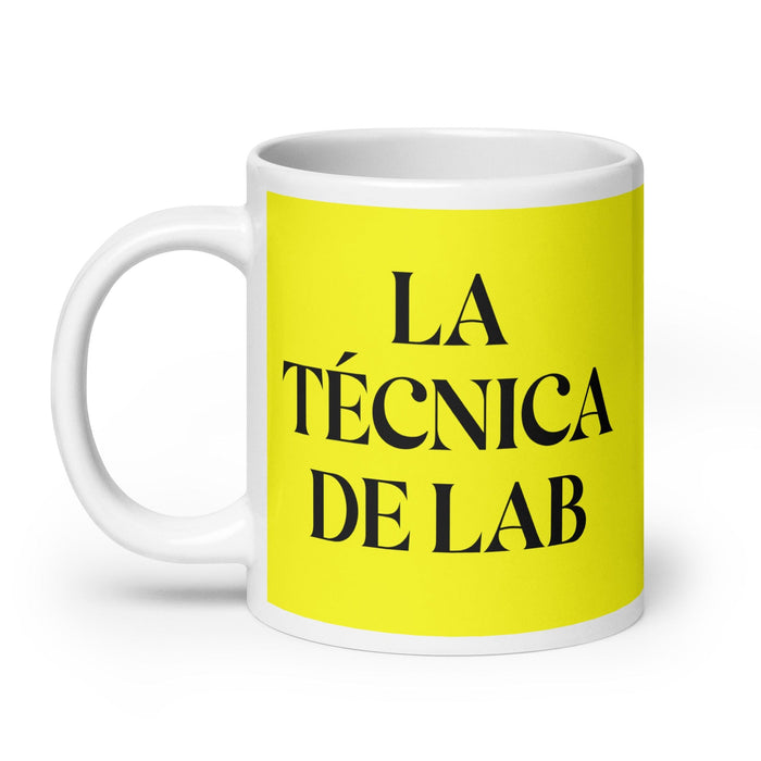 La Técnica De Lab The Lab Technician Funny Home Office Work Coffee Mug Mexican Spanish Pride Gift White Glossy Cup Yellow Card Mug Mexicada