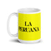 La Peruana The Peruvian Funny Home Office Work Coffee Mug Mexican Spanish Pride Gift White Glossy Cup Yellow Card Mug Mexicada