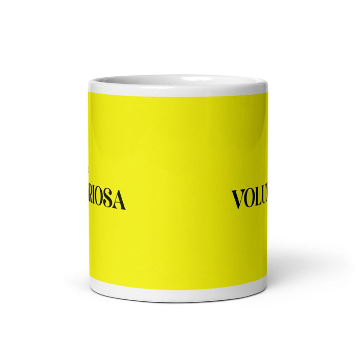 La Voluntariosa The Willful One Funny Home Office Work Coffee Mug Mexican Spanish Pride Gift White Glossy Cup Yellow Card Mug Mexicada