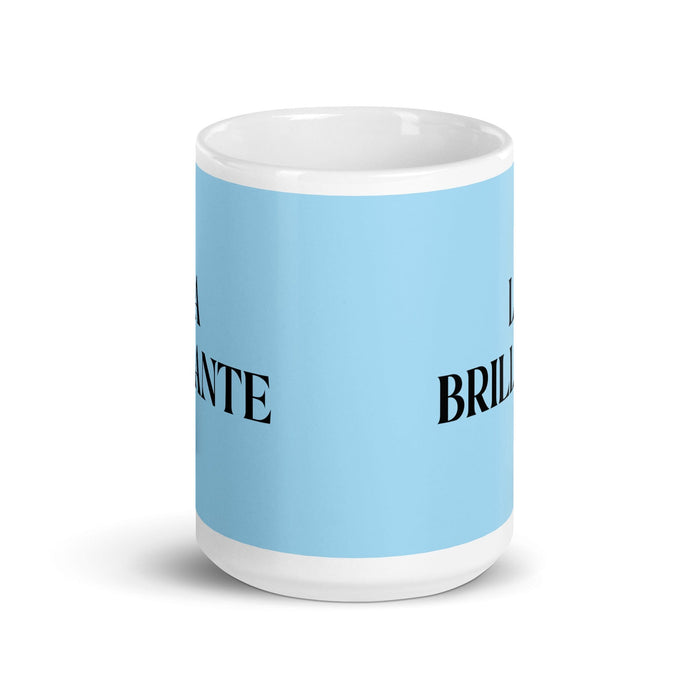 La Brillante The Brilliant One Funny Home Office Work Coffee Mug Mexican Spanish Pride Gift White Glossy Cup Sky Blue Card Mug Mexicada