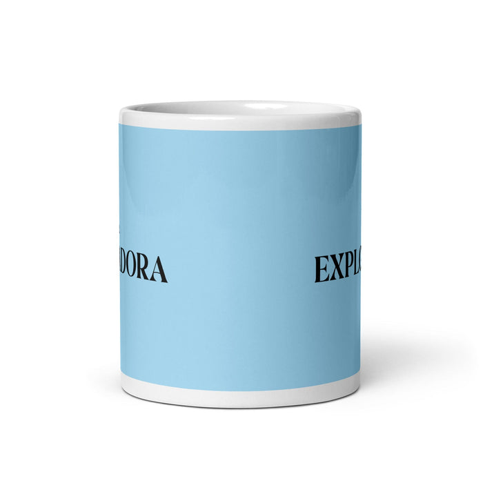 La Exploradora The Explorer Funny Home Office Work Coffee Mug Mexican Spanish Pride Gift White Glossy Cup Sky Blue Card Mug Mexicada