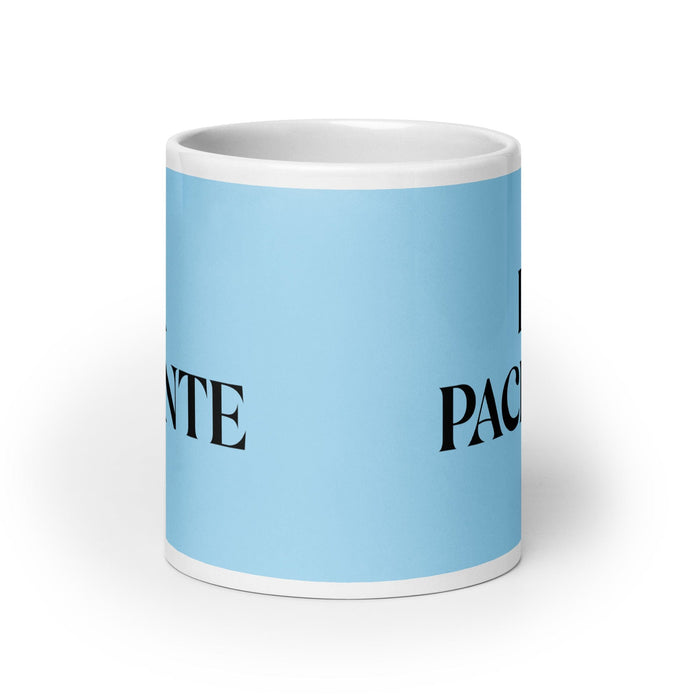 La Paciente The Patient One Funny Home Office Work Coffee Mug Mexican Spanish Pride Gift White Glossy Cup Sky Blue Card Mug Mexicada