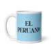 El Peruano The Peruvian Funny Home Office Work Coffee Mug Mexican Spanish Pride Gift White Glossy Cup Sky Blue Card Mug Mexicada