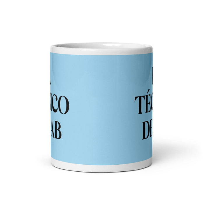 El Técnico De Lab The Lab Technician Funny Home Office Work Coffee Mug Mexican Spanish Pride Gift White Glossy Cup Sky Blue Card Mug Mexicada