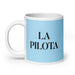 La Pilota The Pilot Funny Home Office Work Coffee Mug Mexican Spanish Pride Gift White Glossy Cup Sky Blue Card Mug Mexicada