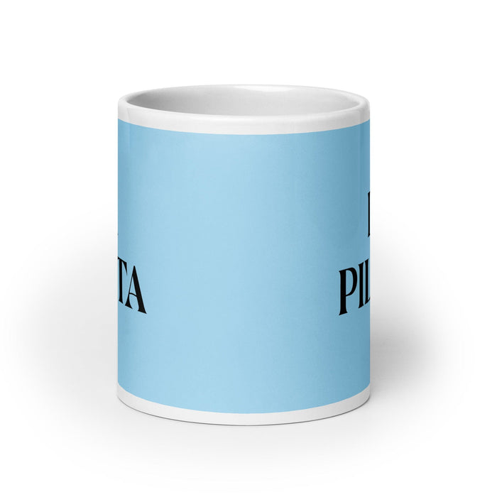 La Pilota The Pilot Funny Home Office Work Coffee Mug Mexican Spanish Pride Gift White Glossy Cup Sky Blue Card Mug Mexicada