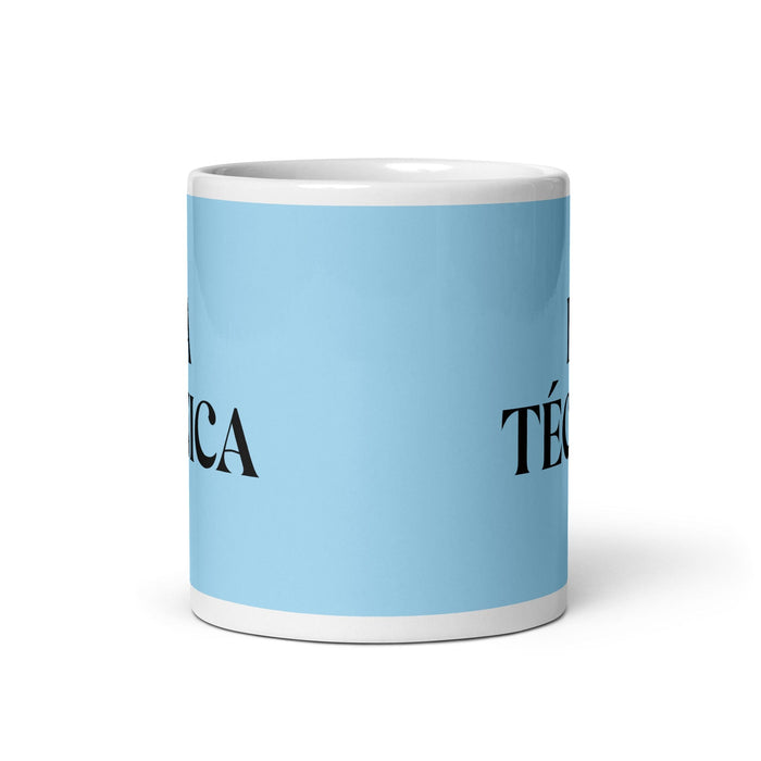 La Técnica The Technician Funny Home Office Work Coffee Mug Mexican Spanish Pride Gift White Glossy Cup Sky Blue Card Mug Mexicada