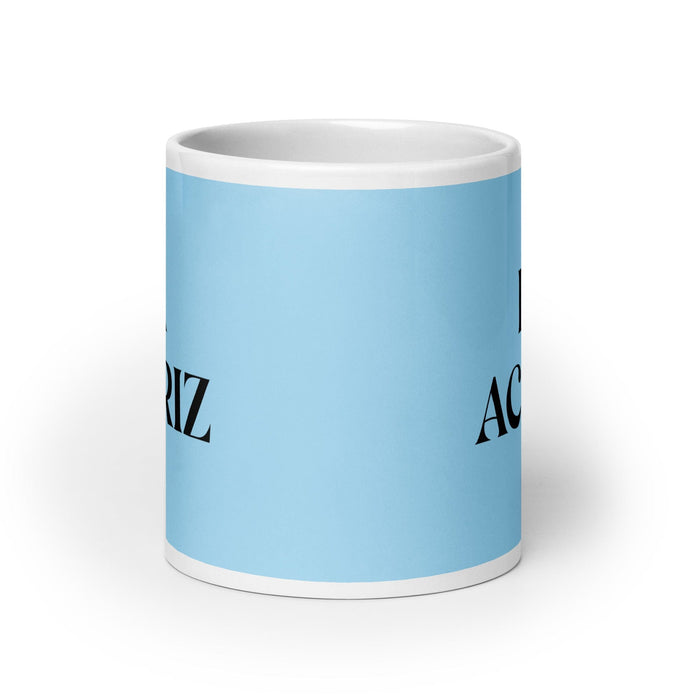 La Actriz The Actor/Actress Funny Home Office Work Coffee Mug Mexican Spanish Pride Gift White Glossy Cup Sky Blue Card Mug Mexicada