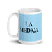 La Medica The Physician Funny Home Office Work Coffee Mug Mexican Spanish Pride Gift White Glossy Cup Sky Blue Card Mug Mexicada