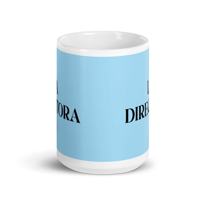 La Directora The Director Funny Home Office Work Coffee Mug Mexican Spanish Pride Gift White Glossy Cup Sky Blue Card Mug Mexicada