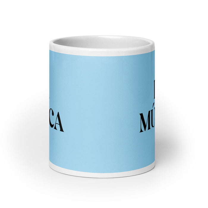 La Música The Musician Funny Home Office Work Coffee Mug Mexican Spanish Pride Gift White Glossy Cup Sky Blue Card Mug Mexicada